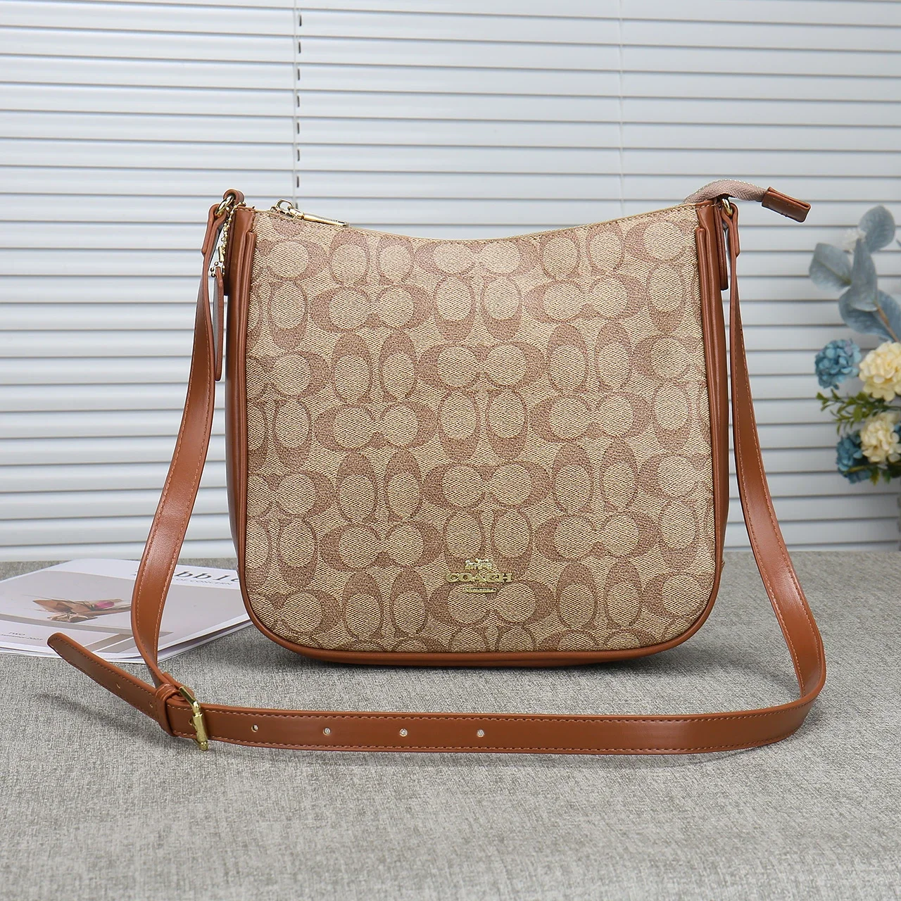 COACH Charlie Signature Vertical Tote Crossbody Bag