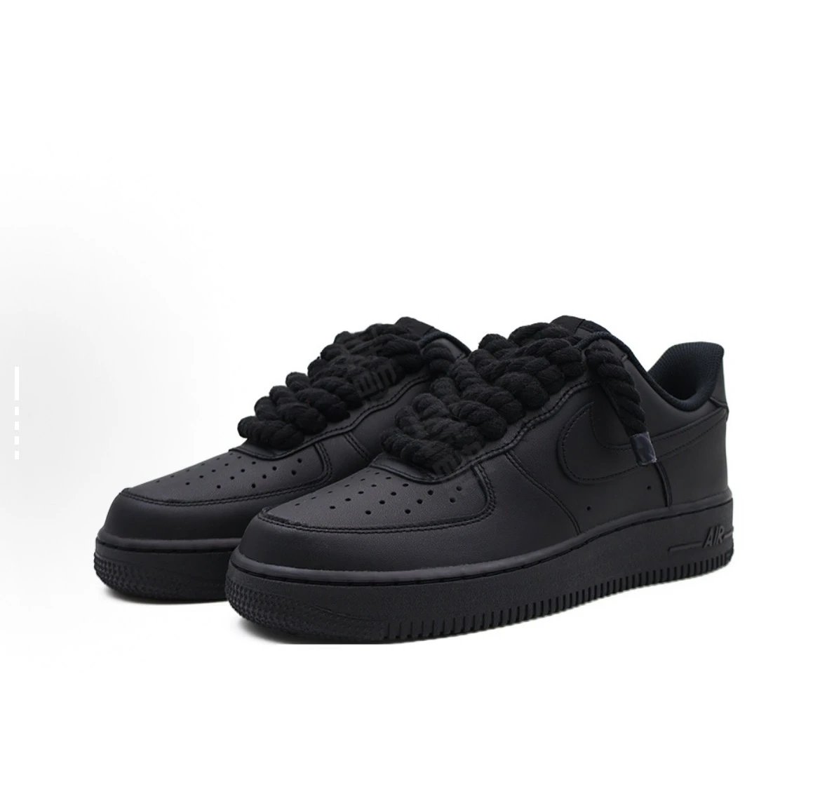 Black hemp rope black shoes