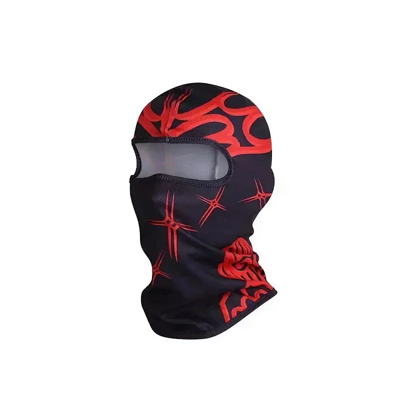 Corteiz Corteiz 15 Red & Black Patterned Balaclava Mask Black