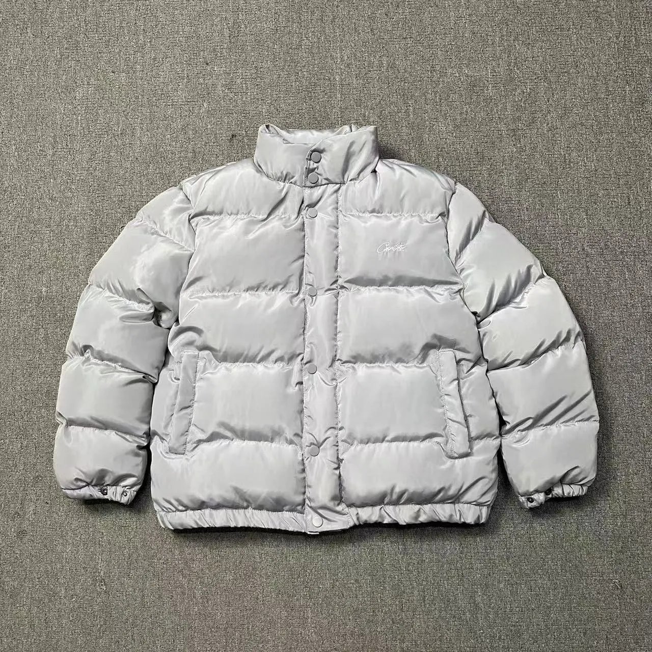 立领棉服-灰色白标