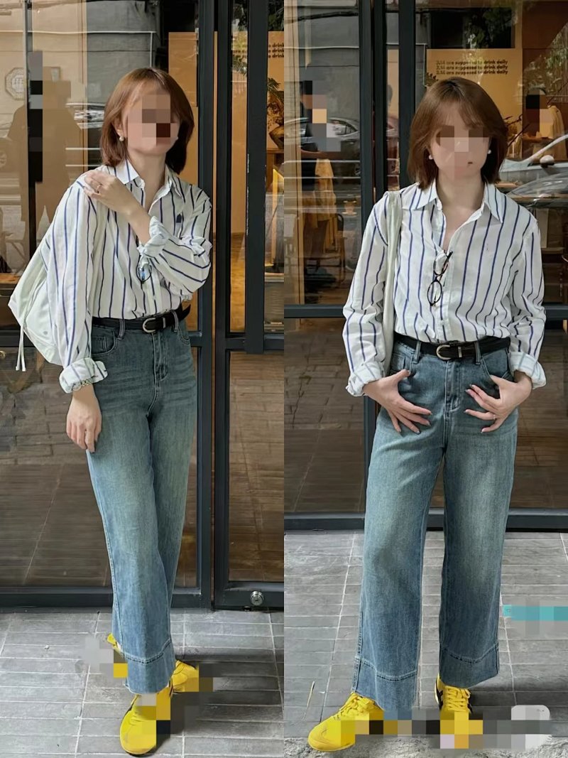 （￥218）##Linen Stripe Shirt 027亚麻条纹衬衫 P