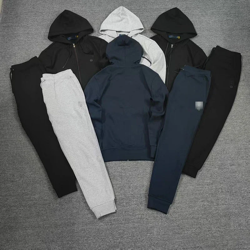 Double Knit Full Zip Hoodie and Pant Suits Double Knitted Hoodie and Pants Set A