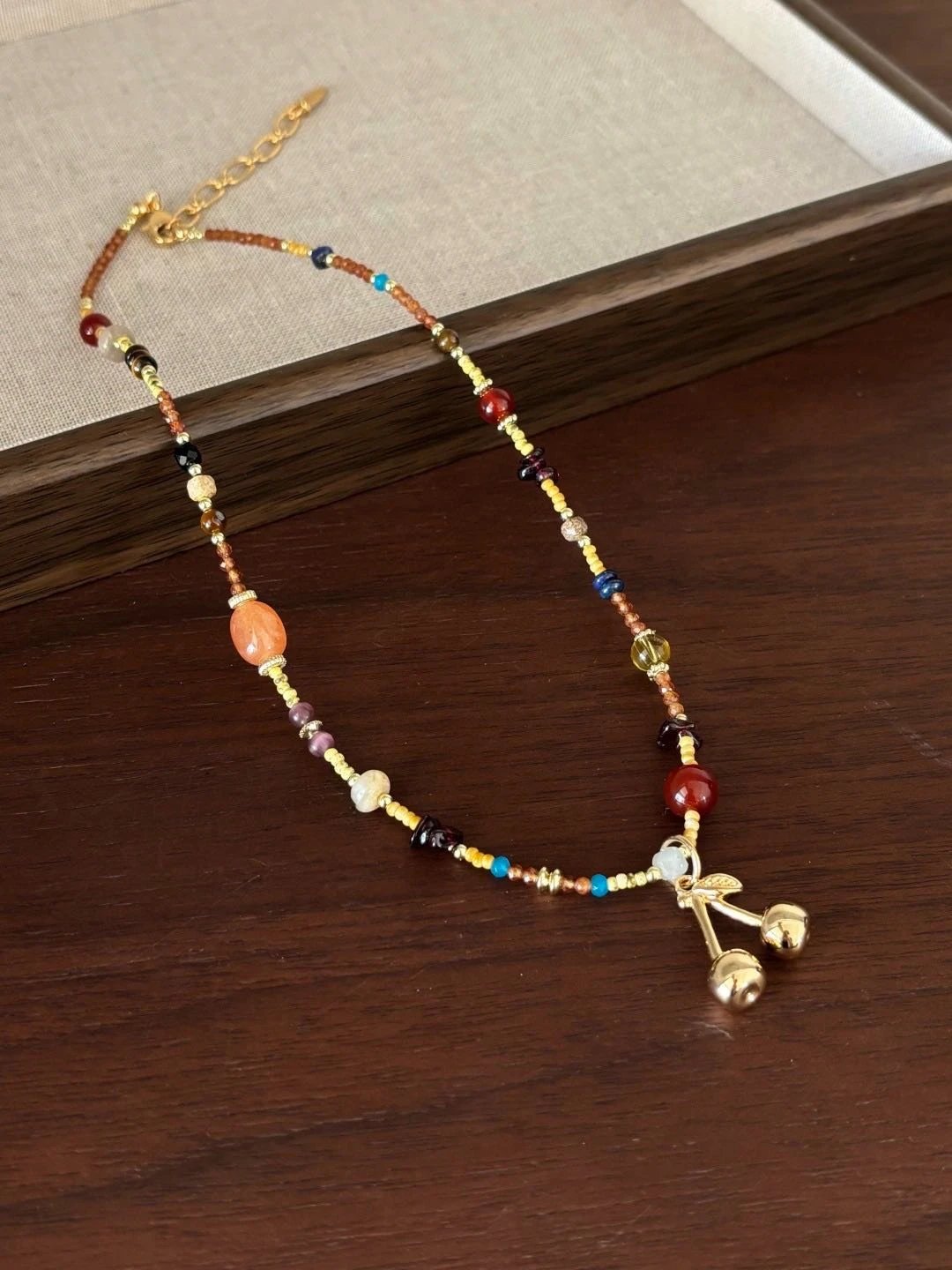 3086-Reject cheap jewelry❗️Twenty kinds of pure natural stones❗️Superb texture❗️Just needed for vacation wear❗️LA*ZY CIR*CLES Cherry Red Agate Necklace Exquisite Clavicle Chain (Pre-sale for one week) [SX07.24] XYT