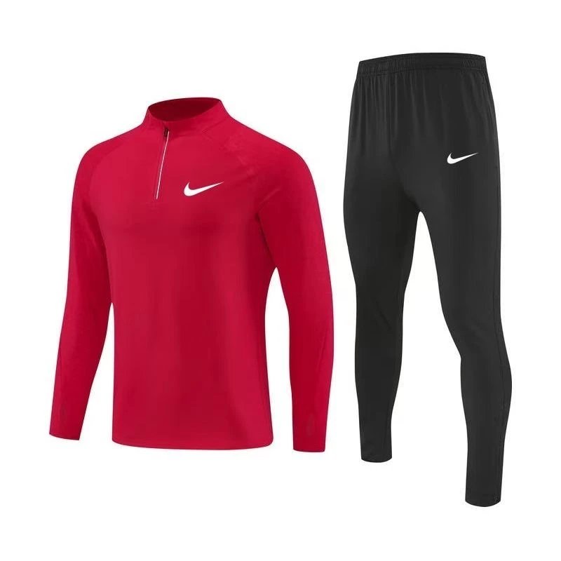 Nike Tracksuits Half-Zip Training Tracksuit — 530 Red suit with high quality NK Retroreflective