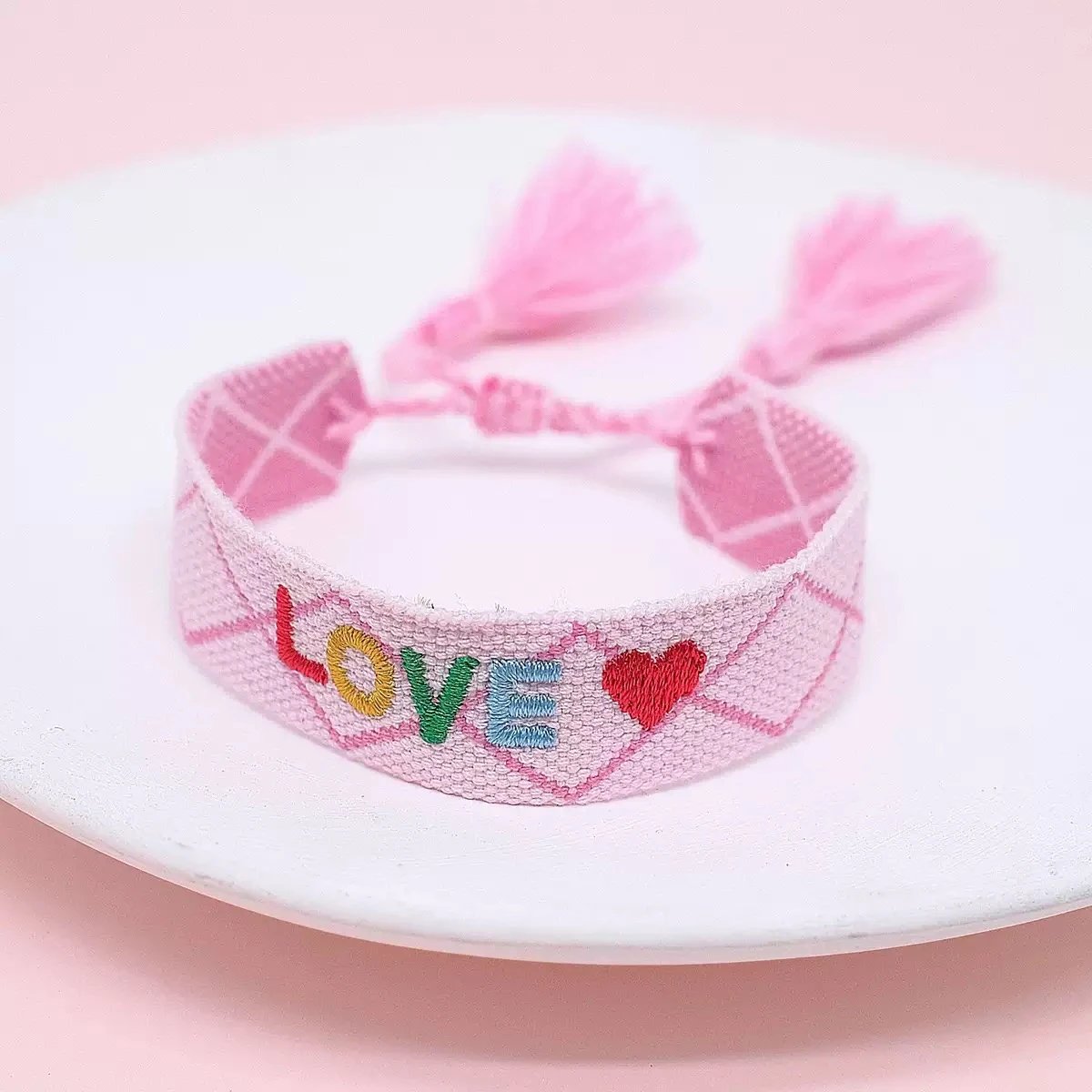 Dior J'adior Embroidered Woven Friendship Bracelet
