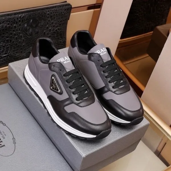 Prada Re-Nylon Runner Gray and Black Sneakers - 1