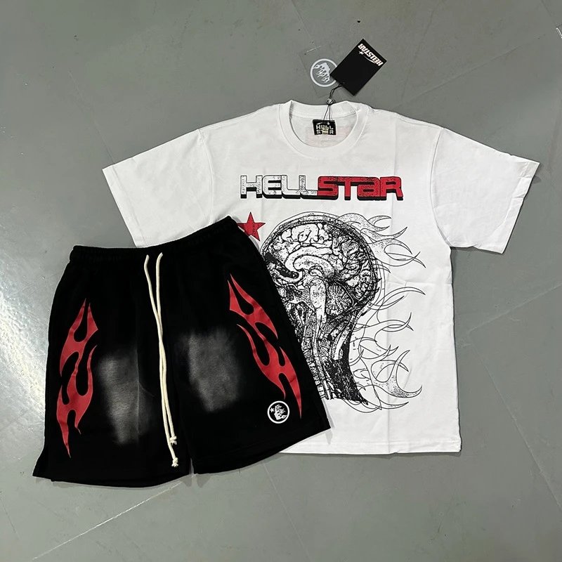 Summer high street men and women loose casual youth trendy short-sleeved shorts suit