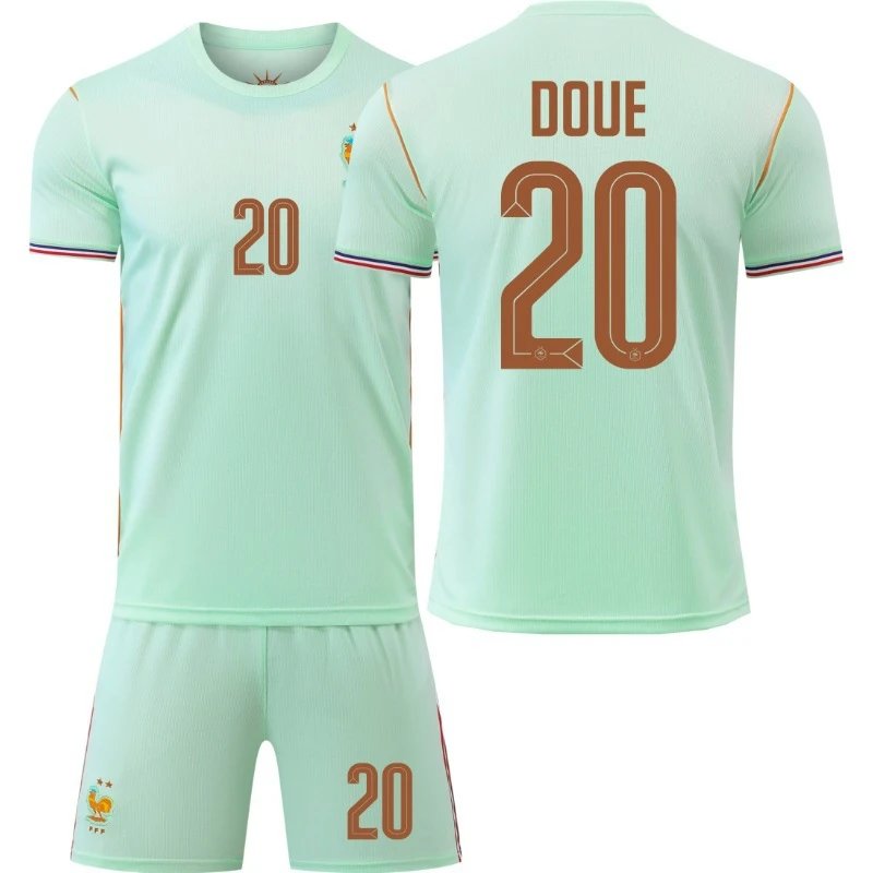 2026 (with Logo) France Away Football Jersey - Mbappé #10 Kids' Soccer Kit, Dembélé, Cherki, Kanté