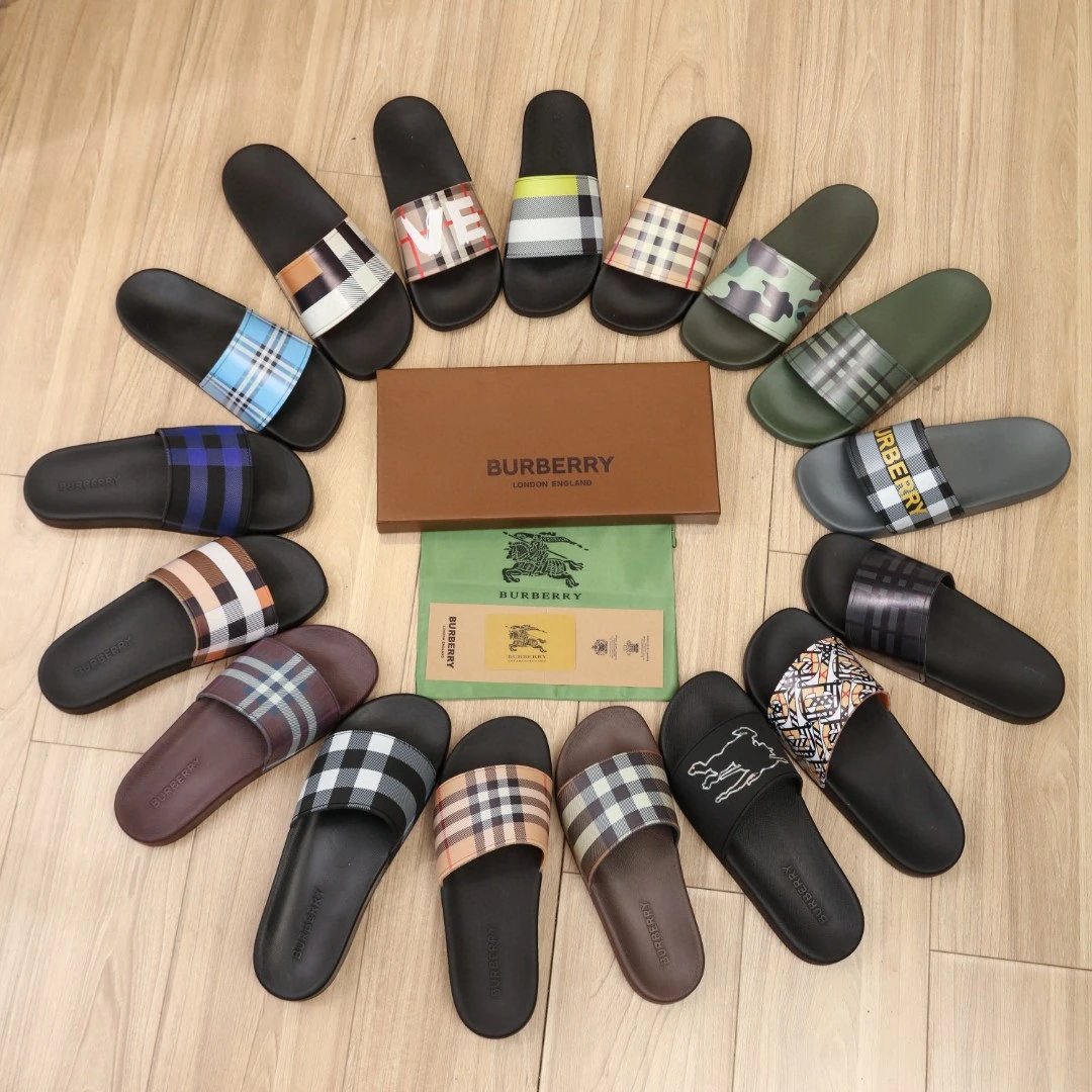 Burberry Logo Slider Black Sandals - 6