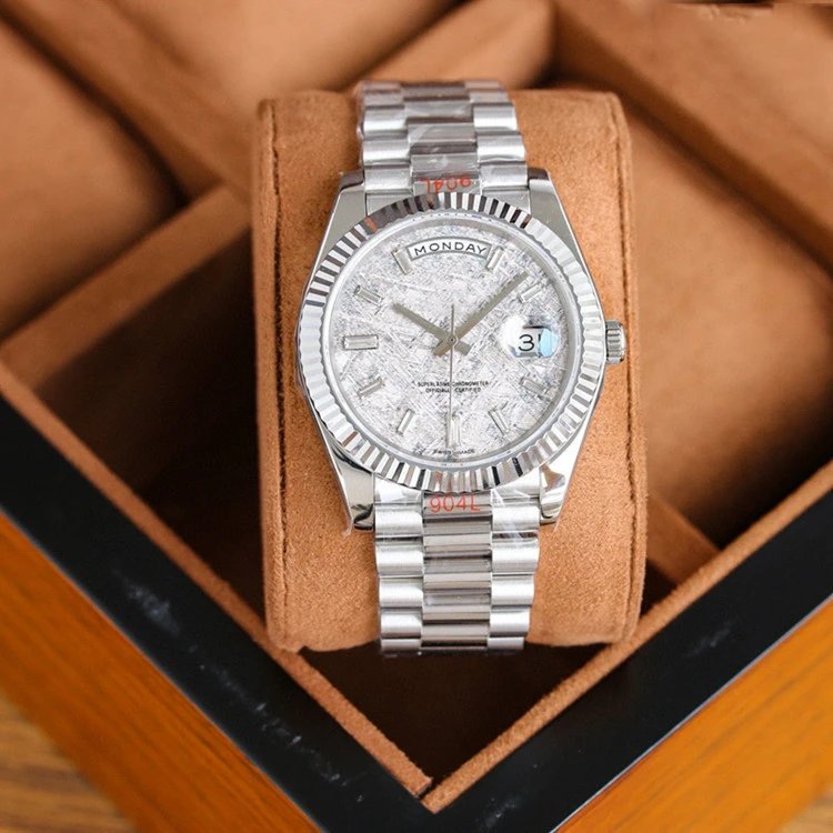 White Steel Meteorite Dial