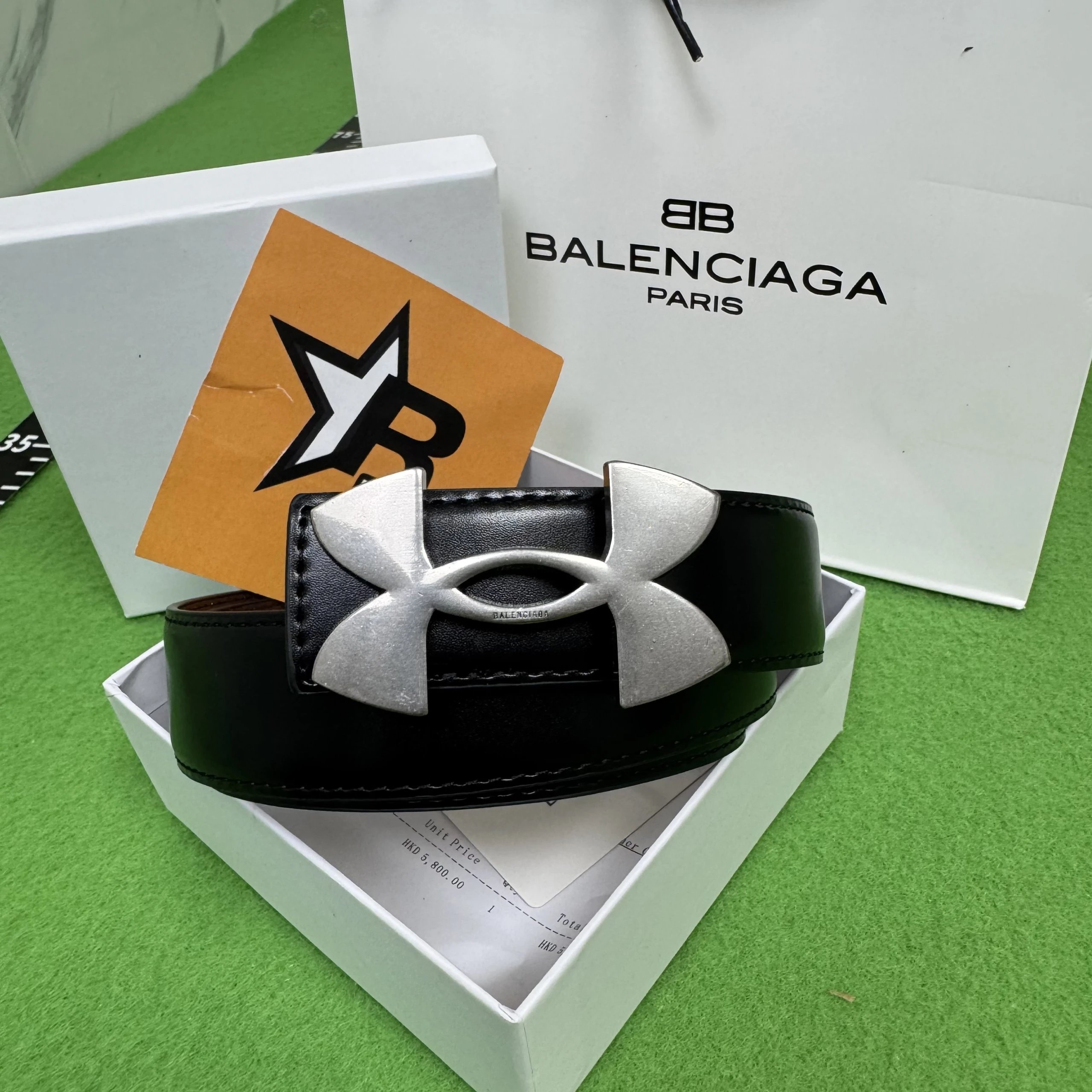 Gucci Belts Iridescent GG buckle belt — Balenciaga-3 (photo is an actual shot)