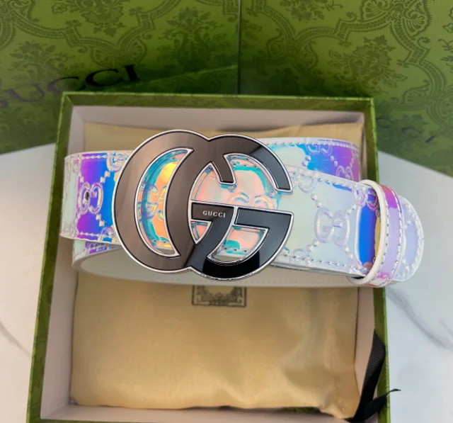 Gucci Belts Iridescent GG buckle belt product detail image 1