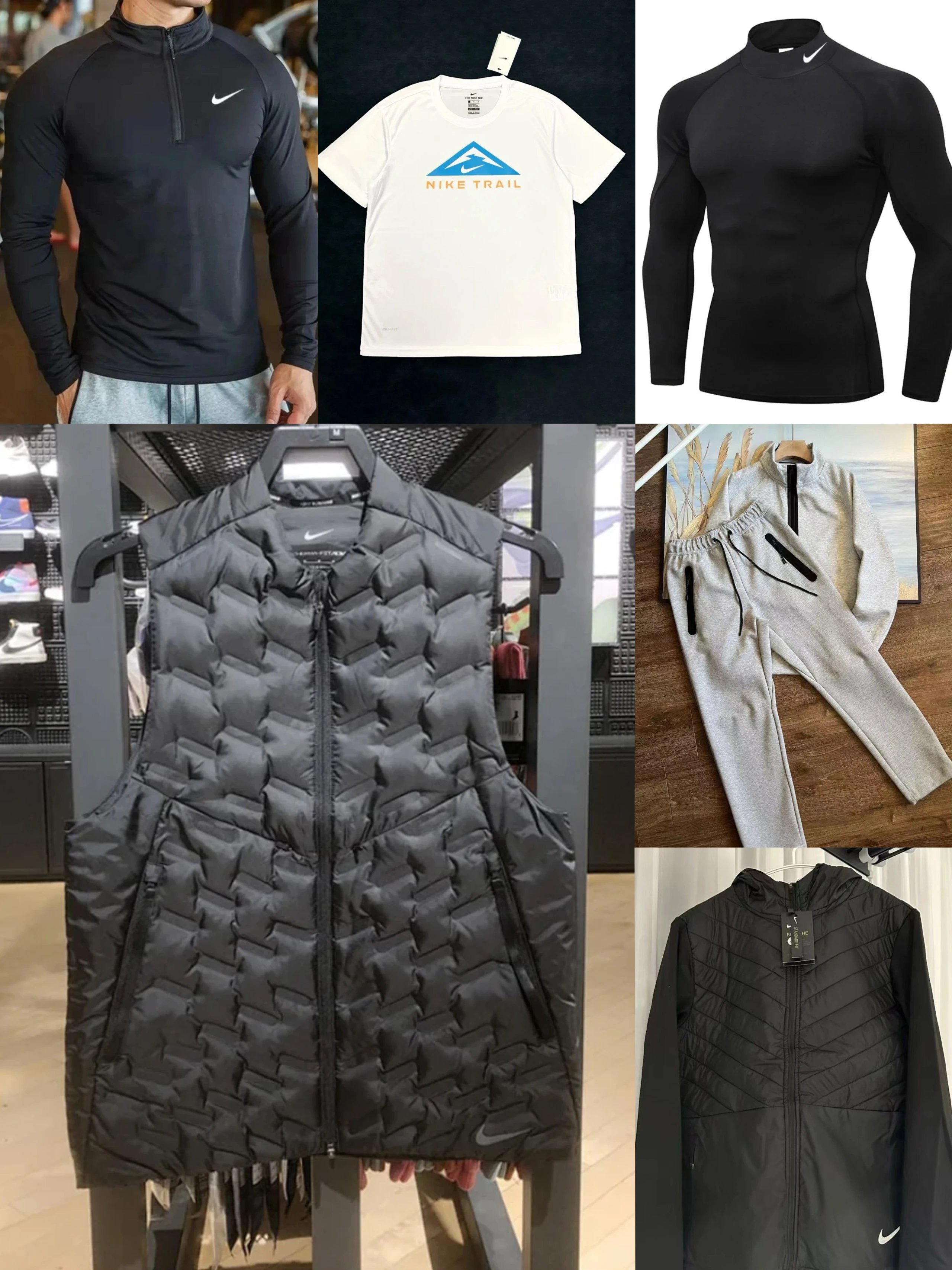 Nike Trail T-Shirt/Nike Pro Long Sleeve/Down Vest/