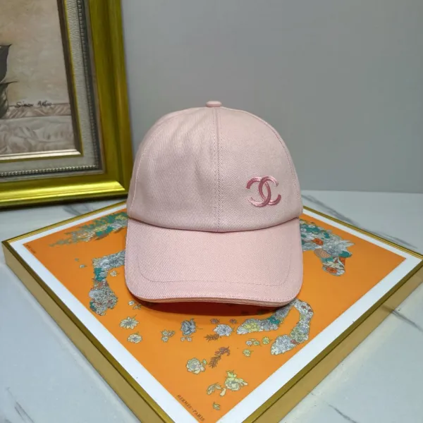 Chanel CC Logo Baseball Cap Pink Accessories - 1
