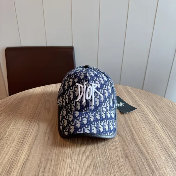 Dior Oblique Monogram Baseball Cap Navy Blue - 1