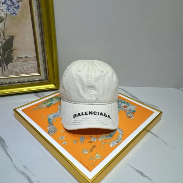 Balenciaga Logo Baseball Cap White - 1