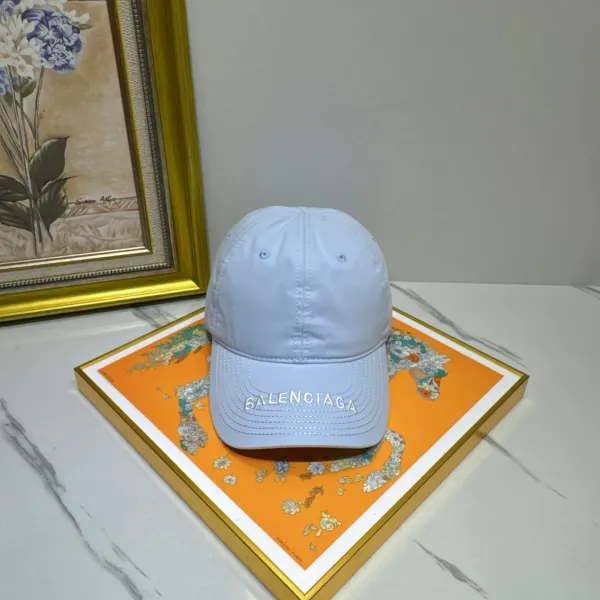 Balenciaga Logo-Embroidered Light Blue Baseball Cap - 1