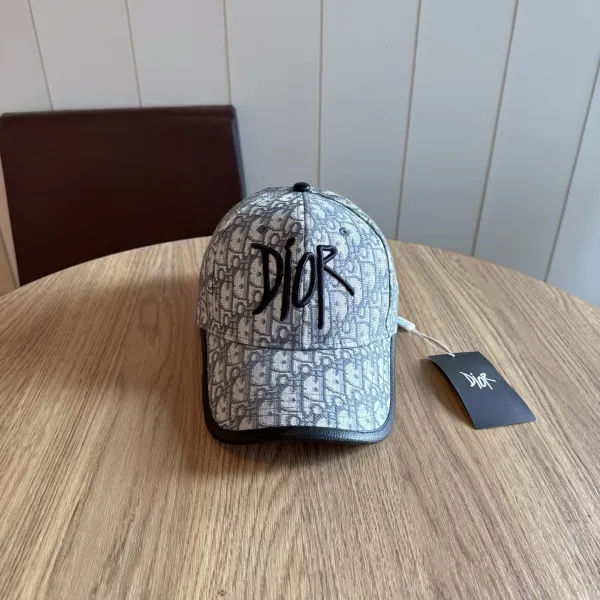 Dior Oblique Print Baseball Cap Gray - 1