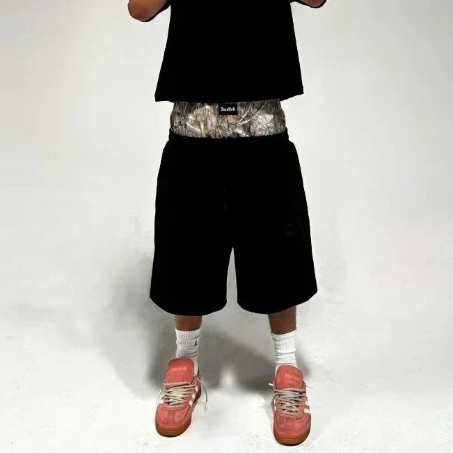 Unbranded Shorts Drawstring Sweat with Exposed Camouflage Waistband — 17