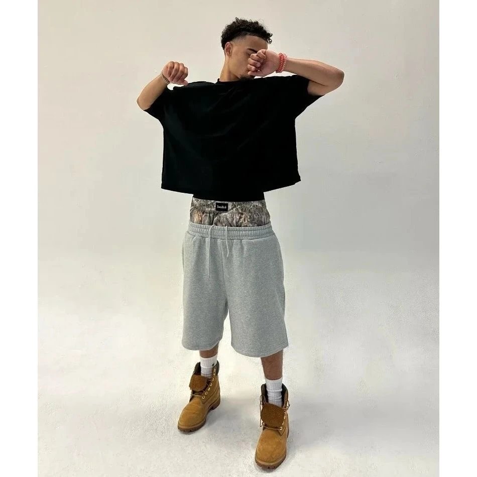 Unbranded Shorts Drawstring Sweat with Exposed Camouflage Waistband image 5