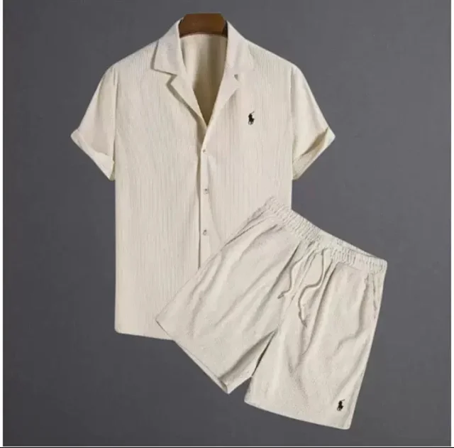 Ralph Lauren Matching Sets Short-Sleeve Button-Up Shirt and Elastic-Waist Shorts Set product detail image 11