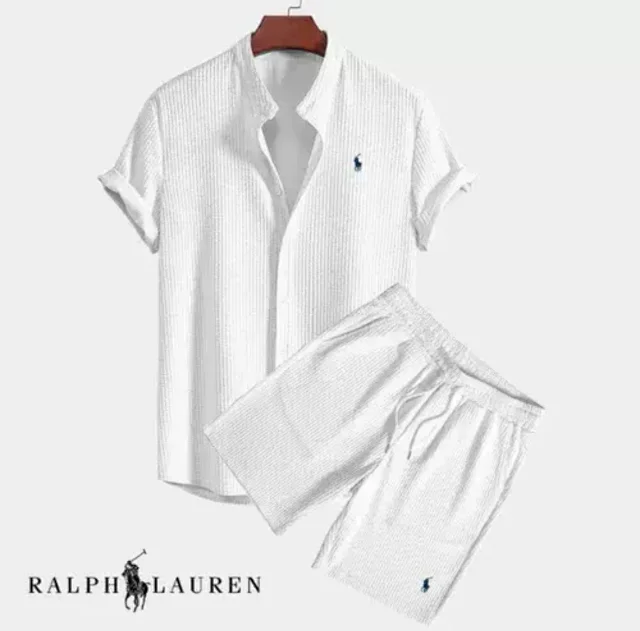 Ralph Lauren Matching Sets Short-Sleeve Button-Up Shirt and Elastic-Waist Shorts Set product detail image 12