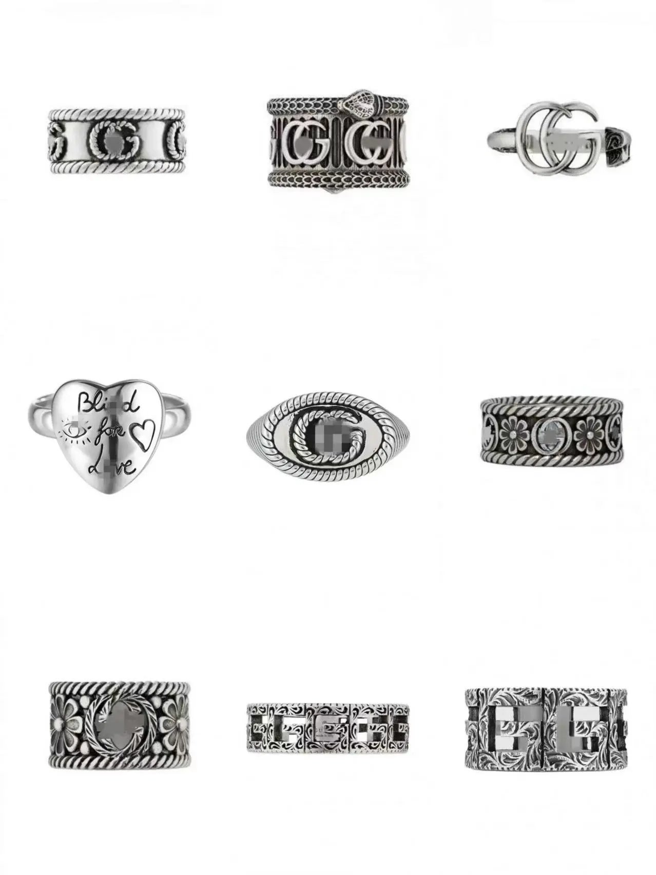 GUCCI GG Supreme 925 Silver Ri