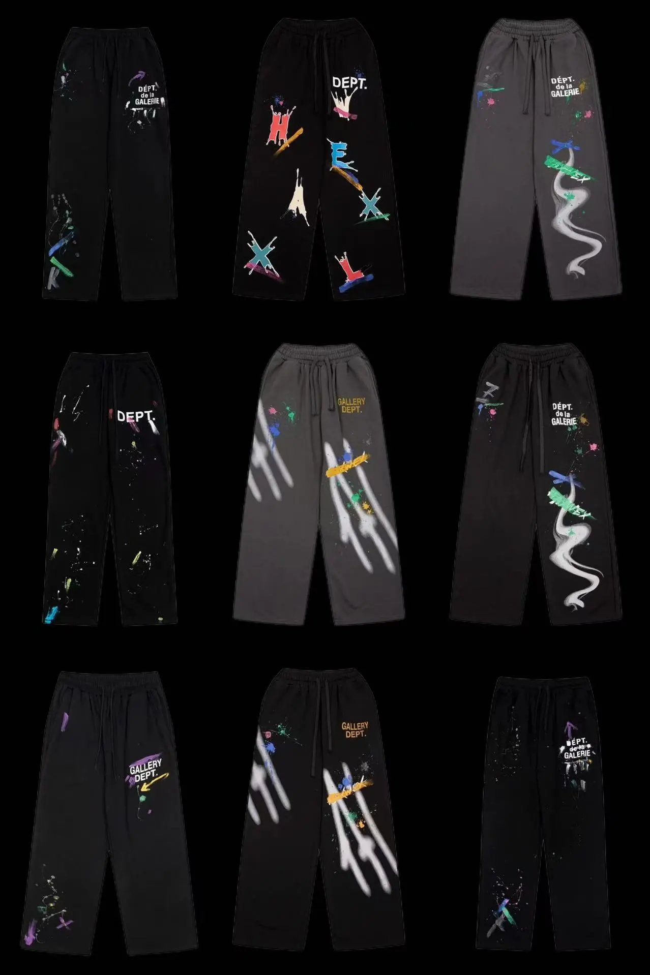 Gallery Dept. Paint Splatter Sweatpants Black - 2