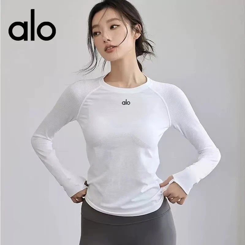 Alo Long Sleeve Performance Top White Activewear