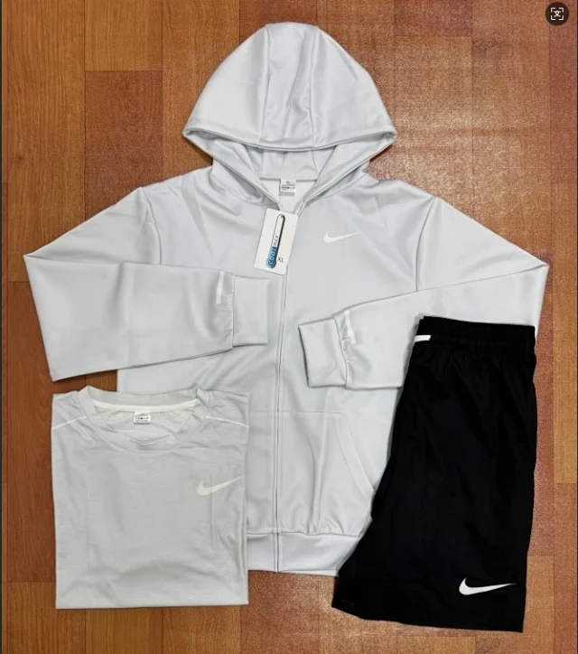 Nike Matching Sets Hooded jacket, T-shirt and shorts three-piece set product detail image 3