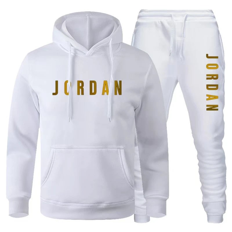 Air Jordan Logo Hoodie and Sweatpants Set Navy Gold - 12