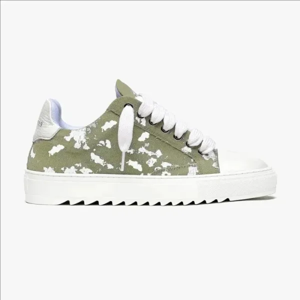 Design Canvas Sneaker Olive Camo White Sneakers - 1
