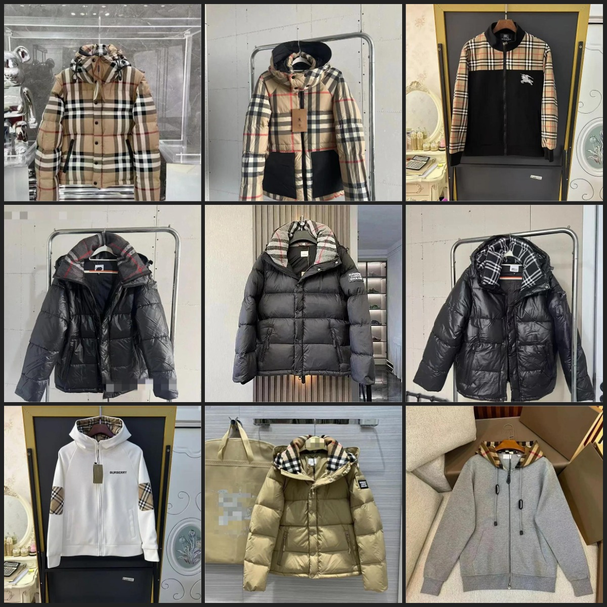 Burberry Check Pattern Puffer Down Jacket