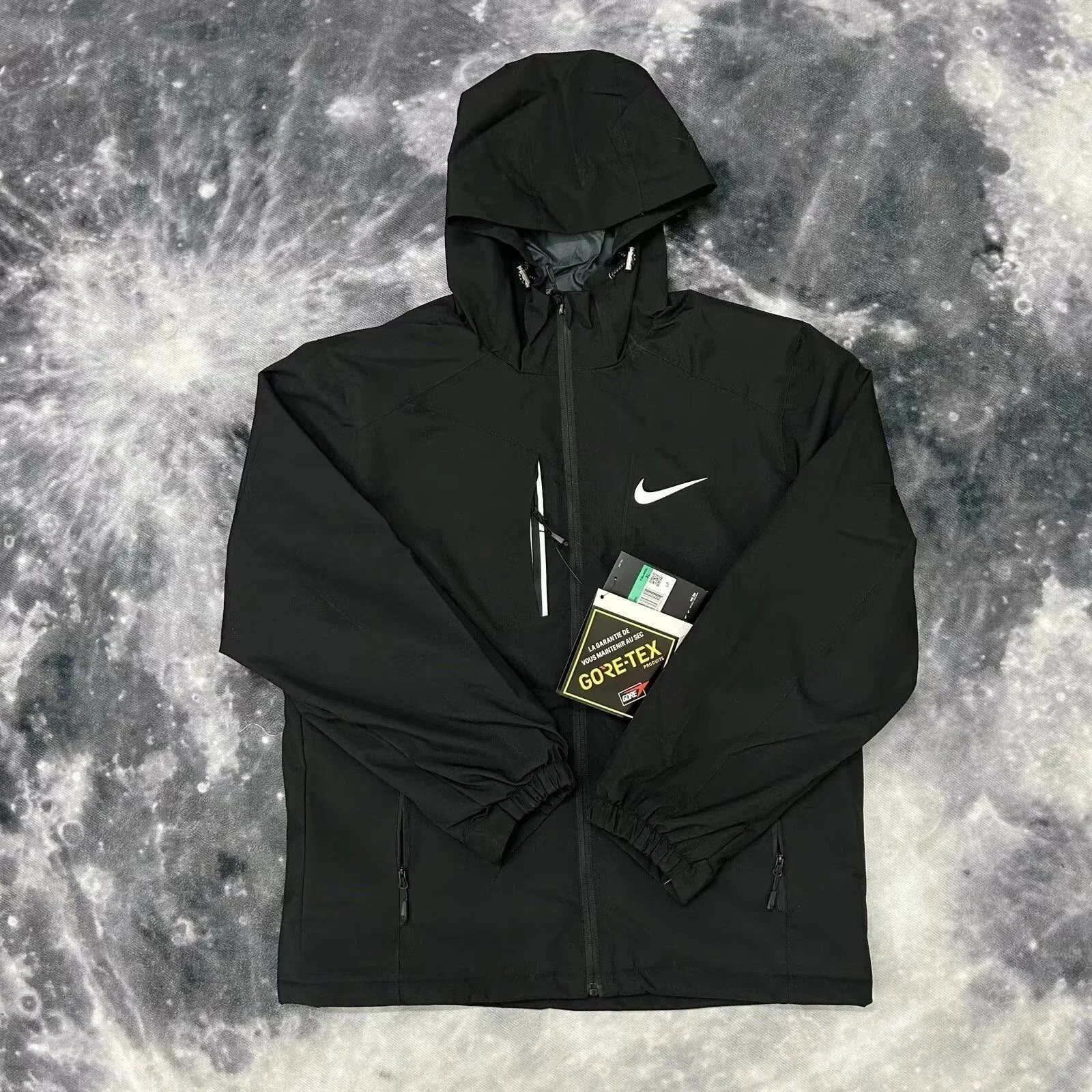 Nike Jackets Hooded zip-up windbreaker — Black jacket