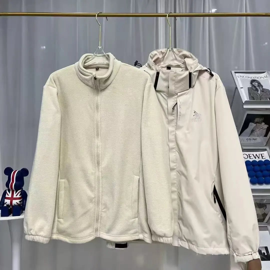 Nike Jackets Hooded Color-Block Zip Jacket — ARC Three-in-One-Beige