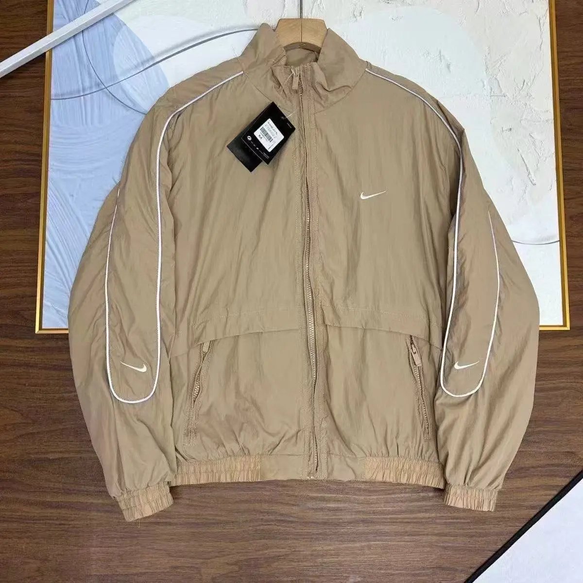 Coat 01- Reflective strip khaki color