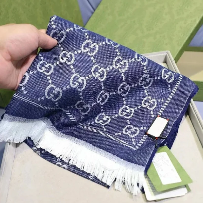 Gucci Blue GG Scarf