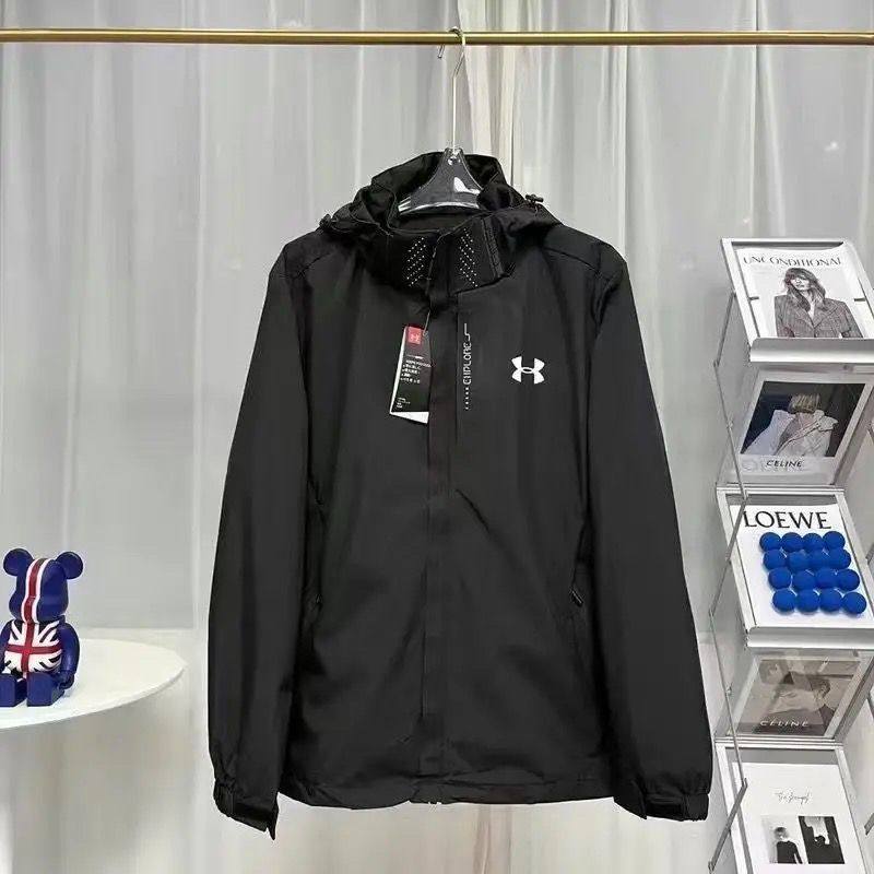 Nike Jackets Hooded Color-Block Zip Jacket — UA-Black
