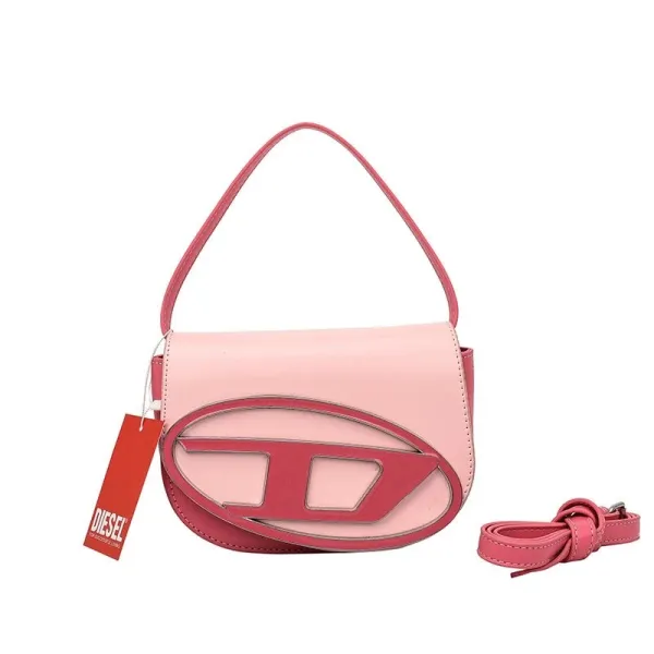 Diesel Logo Saddle Bag Pink - 1