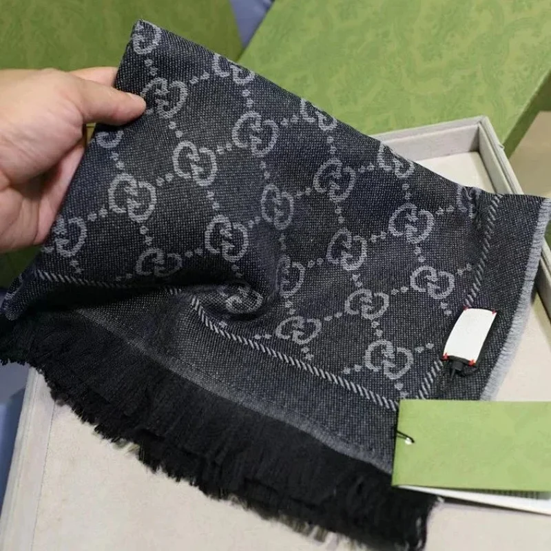 Gucci Black GG Scarf