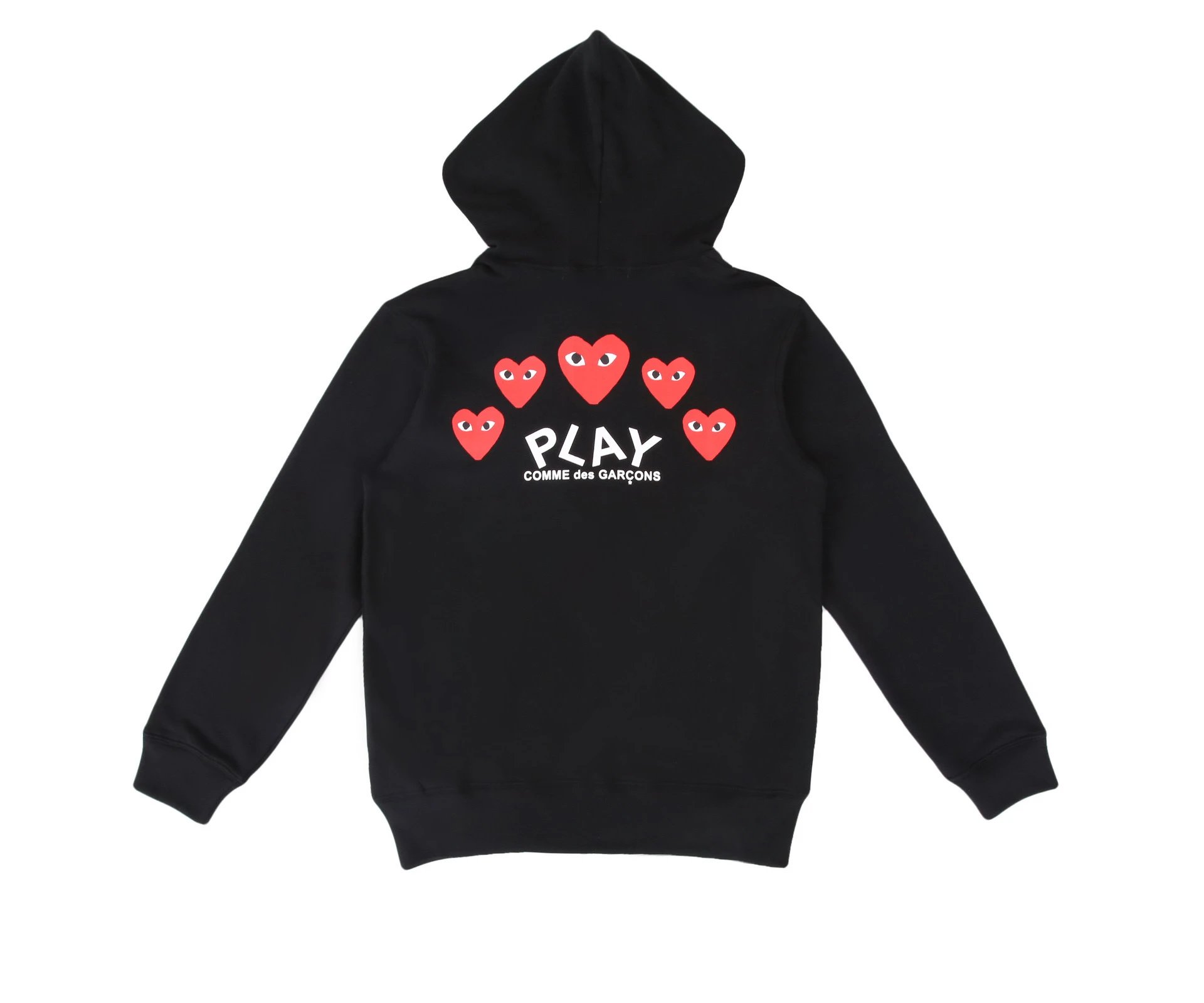 Black Terry with Small Red Heart Front & Multiple Hearts Back