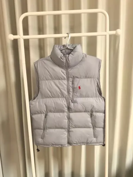 Polo Ralph Lauren Puffer Vest Light Gray Outerwear - 1