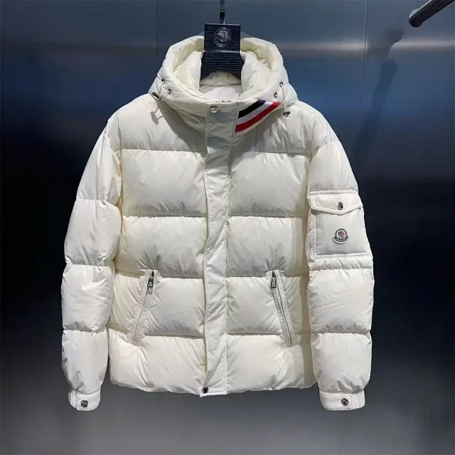 Moncler Down Jackets Quilted knit-sleeve zip-up jacket product detail image 5