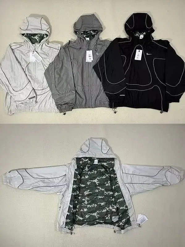 Nike Mixed apparel variants including trousers, quarter-zip tops, and a hooded puffer jacket product detail image 18