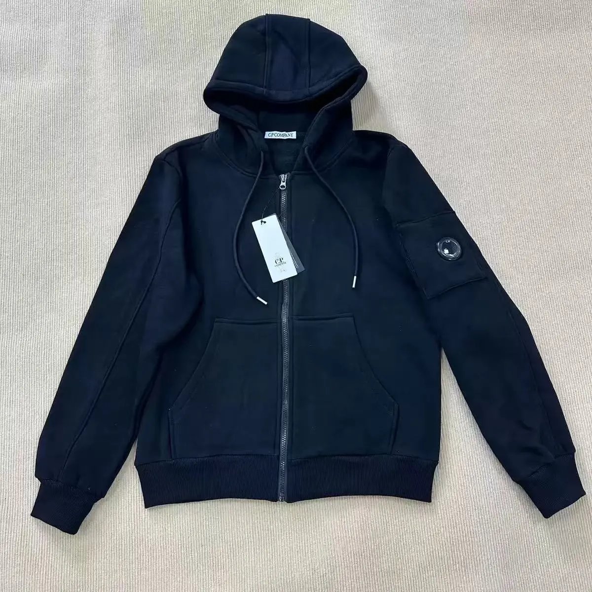 Hoodie - Zip-Up Black (Fleece-Lined)