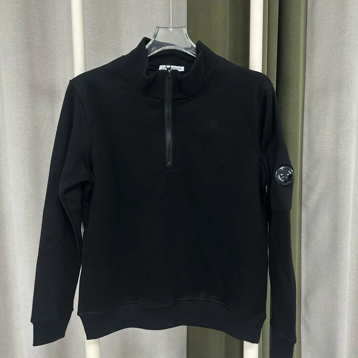 Hoodie - Half-Zip Black (Fleece-Lined)