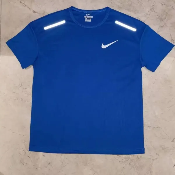Nike Running T-Shirt Royal Blue with Reflective Stripes Activewear - 1