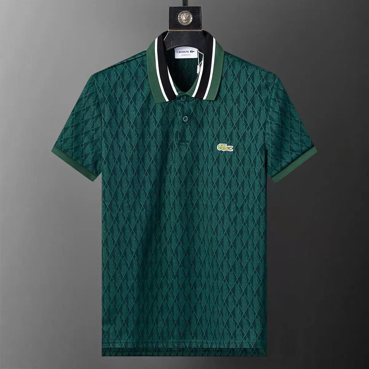 Lacoste Shorts Monogram Print Side-Stripe Drawstring — 10