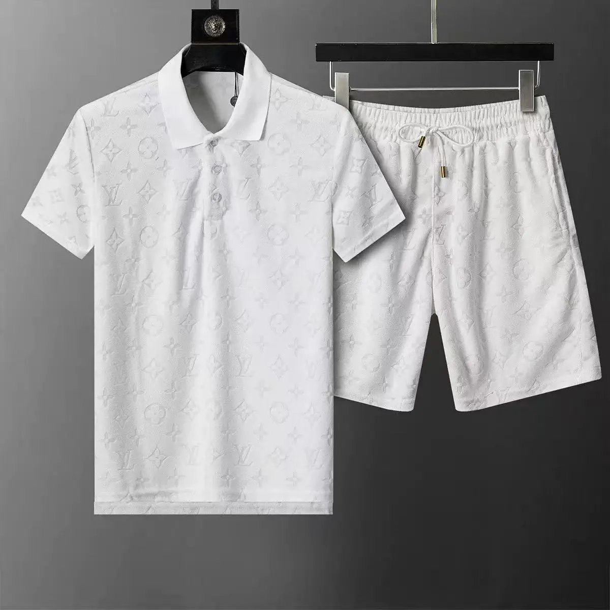 Louis Vuitton Matching Sets Short-Sleeve T-Shirt and Shorts Set — 6634 White Set-LV