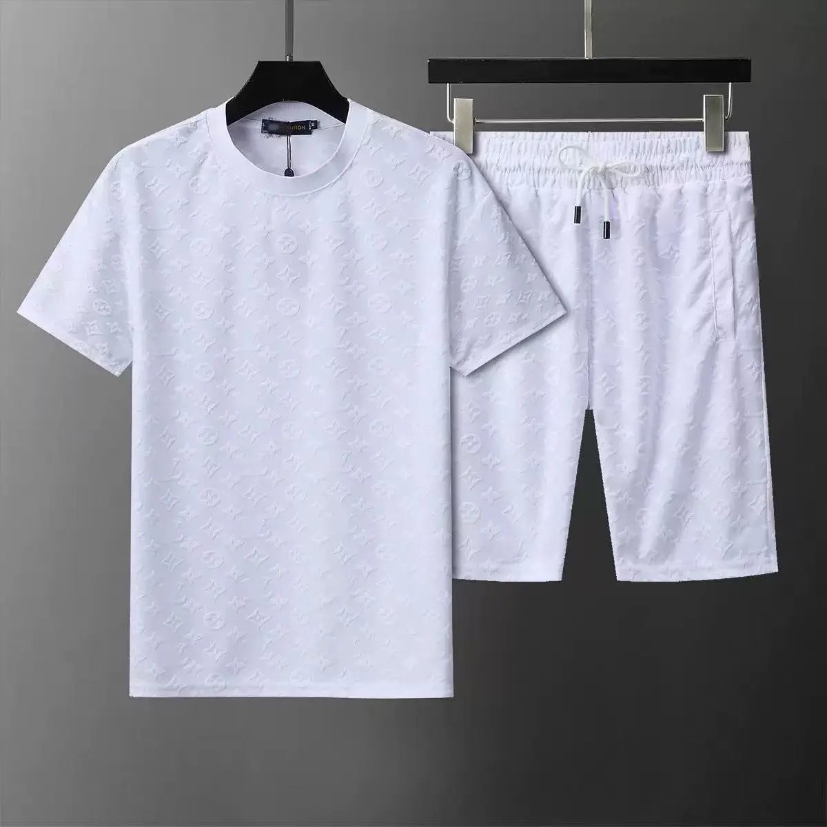 Louis Vuitton Matching Sets Short-Sleeve T-Shirt and Shorts Set — 6501 White Set-LV